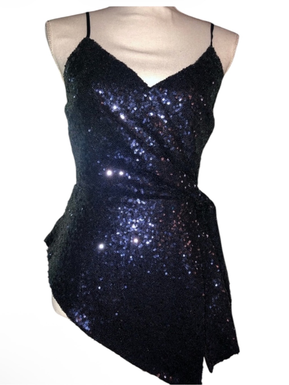 Blue sequence, spaghetti strap‎ top NWT